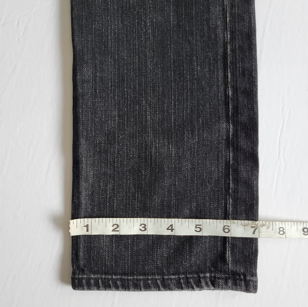 Luxury agolde dark grunge / destroyed Ripped/Distressed Black Jeans xl size 34 - Picture 10 of 12